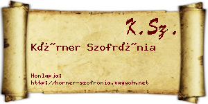 Körner Szofrónia névjegykártya